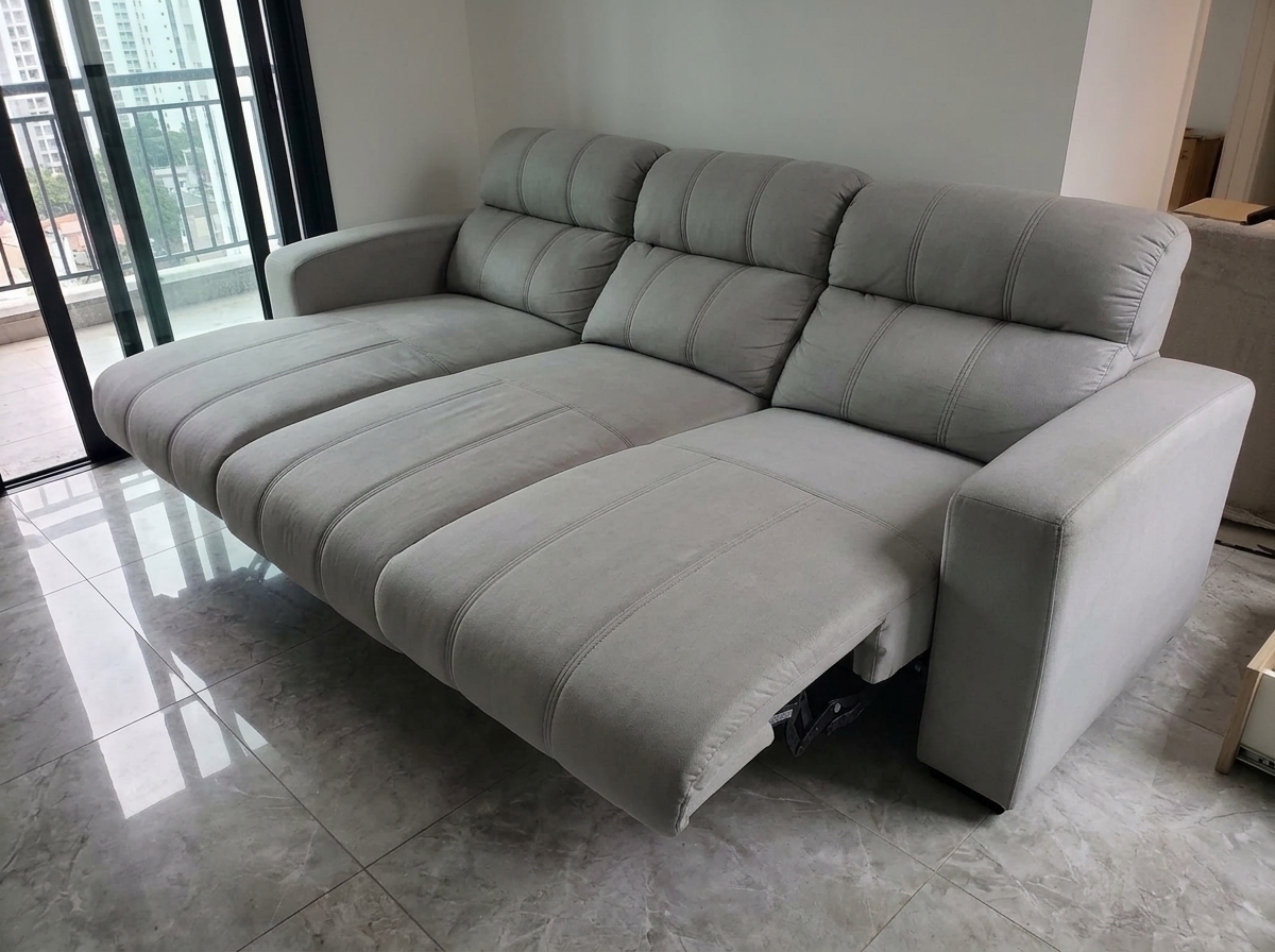 Sofá retrátil após higienização